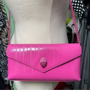 Kurt Geiger Barbie Pink Patent Leather Clutch‎